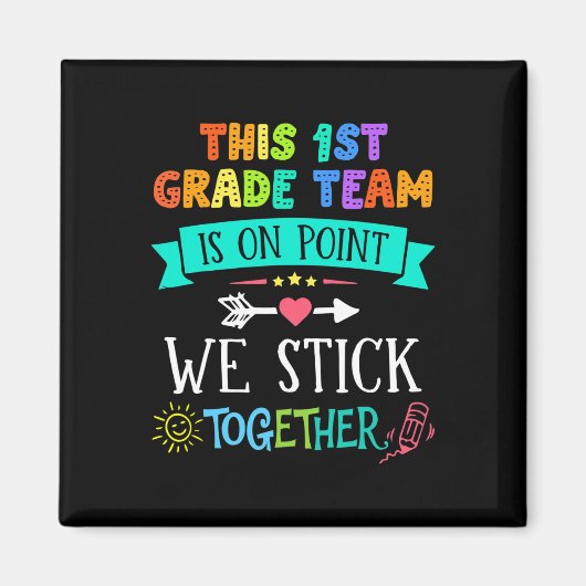 Team Eerste Klas We Staan 100 Dagen School Kinde Magneet (Voorkant)
