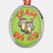 Team Eggnog Holiday Design Metalen Ornament (Links)