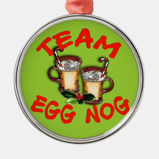 Team Eggnog Holiday Design Metalen Ornament (Voorkant)