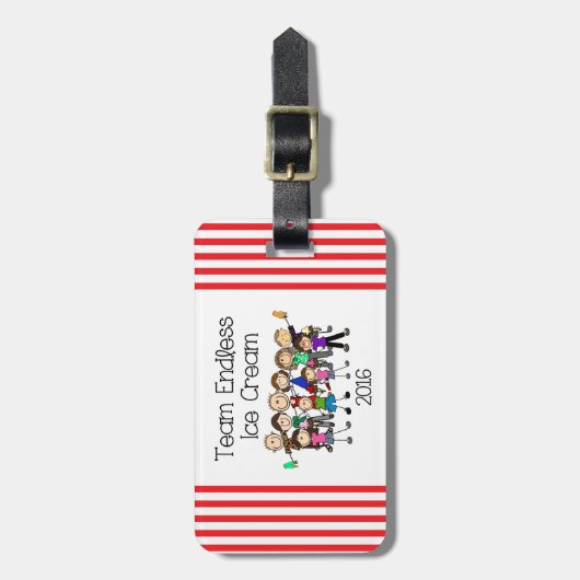 Team Eindeloze Ice Cream-Bagagelabel Bagagelabel (Voorkant verticaal)