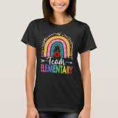 Team elementair leraar regenboogluipaard terug naa t-shirt (Voorkant)
