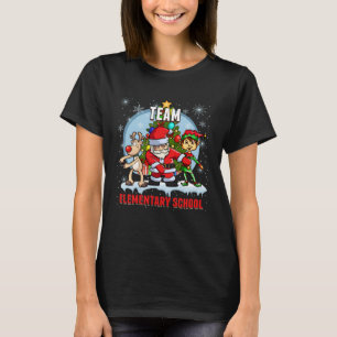 Team elementaire school Santa Elf Reindeer Flossar T-shirt