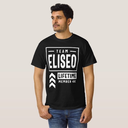 Team Eliseo Lifetime Member Personalized Name T-shirt (Voorkant volledig)