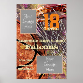 Team en speler Foto Meisjes Basketbal Poster