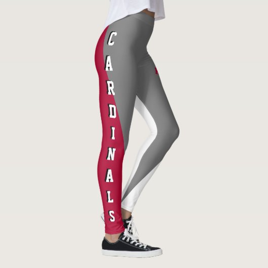 Team en ventilatorkardinaal rood/grijs/witte masco leggings (Rechts)