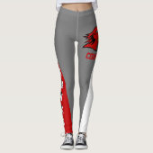 Team en ventilatorrood/grijs/witmasker leggings (Voorkant)