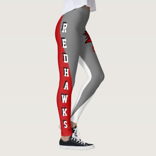 Team en ventilatorrood/grijs/witmasker leggings (Rechts)