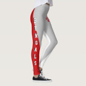 Team en ventilatorrood/grijs/witmasker leggings (Rechts)