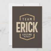 Team Erick Levenslang Lid Gepersonaliseerde Naam Kaart (Voorkant)
