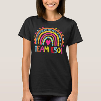 Team ESOL-leraar bemanning Squad regenboog terug n T-shirt
