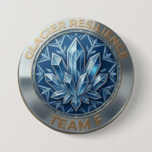 Team F – Glacier Resilience Emblem | Ice Strength  Ronde Button 7,6 Cm (Voorkant)