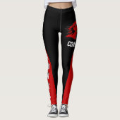 Team & Fan Black en Red Mascot Leggings (Voorkant)