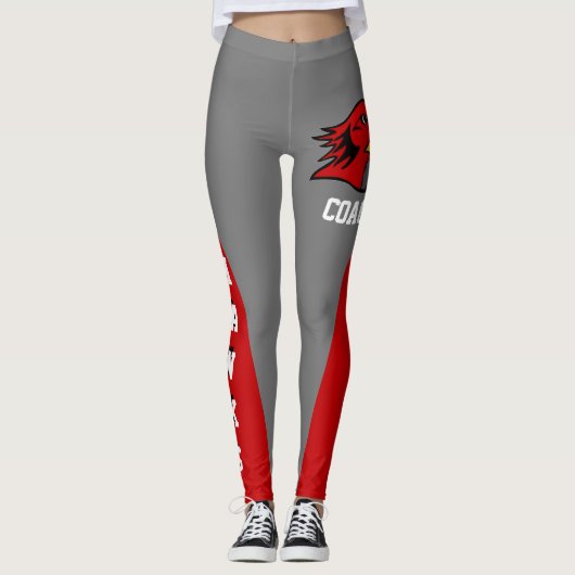 Team & Fan Red en Grey Mascot Leggings (Voorkant)