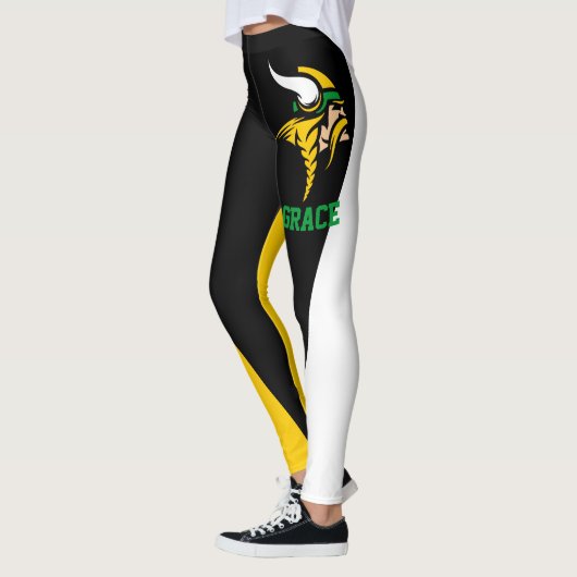 Team & Fan Zwart/Groen/Goud/Wit Mascotte Leggings (Links)