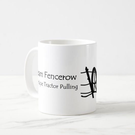 Team Fencerow Antiek Tractor Pulling Koffiemok (Voorkant links)