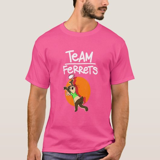 Team Ferret Animal Sports Cute Sporty Animal Ferr T-shirt (Voorkant)