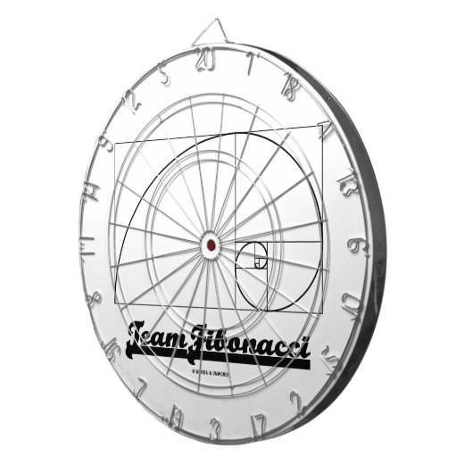 Team Fibonacci (Fibonacci Spiral) Dartbord (Voorkant Rechts)