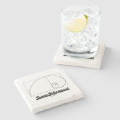 Team Fibonacci (Fibonacci Spiral) Stenen Onderzetter (Zijkant)