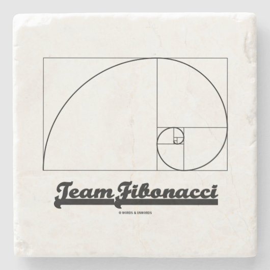 Team Fibonacci (Fibonacci Spiral) Stenen Onderzetter (Voorkant)
