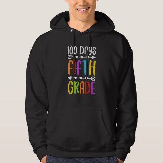 Team Fifth Grade 5th Grade 100 Days Of School Back Hoodie (Voorkant)