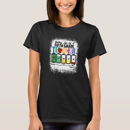 Team Fifth Grade Battery Of Life A Fifth Grade Tea T-shirt (Voorkant)