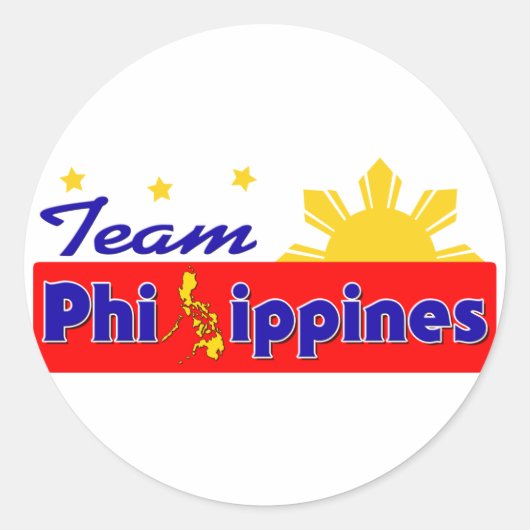 Team Filipijnen Ronde Sticker (Voorkant)