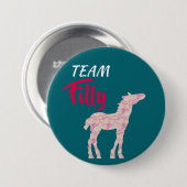 "Team Filly" Roze gender onthullen Ronde Button 7,6 Cm (Voorkant /achterkant)