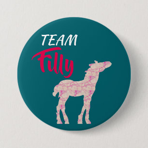"Team Filly" Roze gender onthullen Ronde Button 7,6 Cm