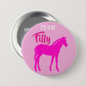 "Team Filly" Roze gender onthullen Ronde Button 7,6 Cm (Voorkant /achterkant)