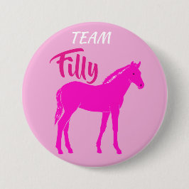 "Team Filly" Roze gender onthullen Ronde Button 7,6 Cm