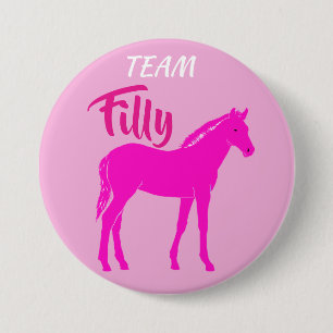 "Team Filly" Roze gender onthullen Ronde Button 7,6 Cm