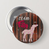 "Team Filly" Roze gender onthullen Ronde Button 7,6 Cm (Voorkant /achterkant)