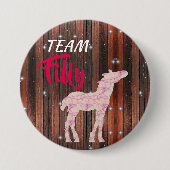 "Team Filly" Roze gender onthullen Ronde Button 7,6 Cm (Voorkant)