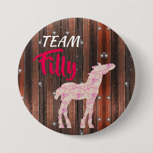 "Team Filly" Roze gender onthullen Ronde Button 7,6 Cm