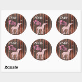 "Team Filly" Roze gender onthullen Ronde Sticker (Vel)