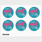 "Team Filly" Roze gender onthullen Ronde Sticker (Vel)