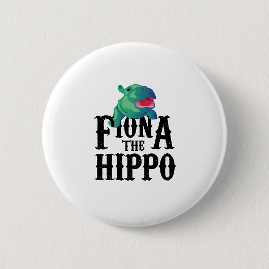 Team Fiona The Hippo Love Hippopotamuss Ronde Button 5,7 Cm (Voorkant)