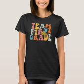 Team First Grade Groovy Wavy , 1st Grade Back To S T-shirt (Voorkant)