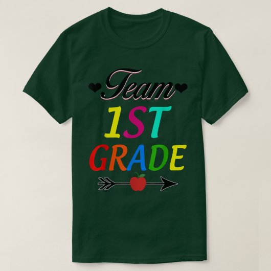 Team First Grade Teacher Student 1st Grade terug n T-shirt (Design voorkant)