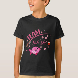 Team Fish She Shirt Vist Gender Reveal Party An