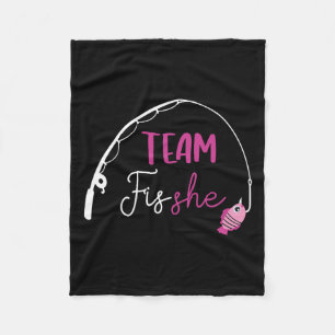 Team Fish She Shirt Vist Gender Reveal Party An Fleece Deken