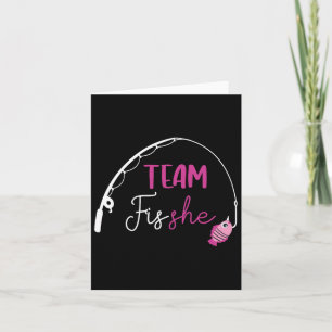 Team Fish She Shirt Vist Gender Reveal Party An Kaart
