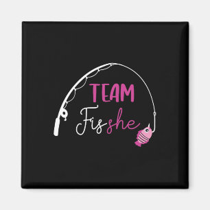 Team Fish She Shirt Vist Gender Reveal Party An Magneet