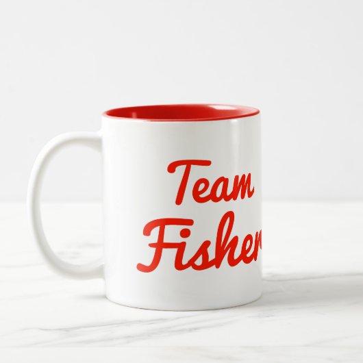 Team Fisher Tweekleurige Koffiemok (Links)