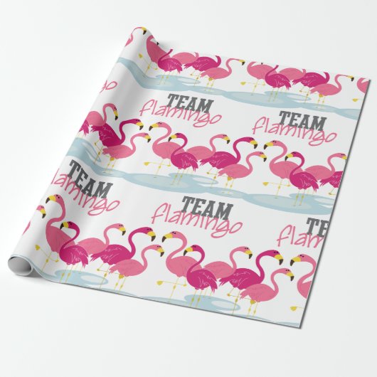 Team Flamingo Cadeaupapier (Uitgerold)