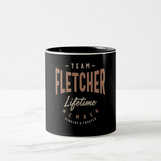 Team Fletcher Lifetime Lid Persoonlijke naam Tweekleurige Koffiemok (Center)