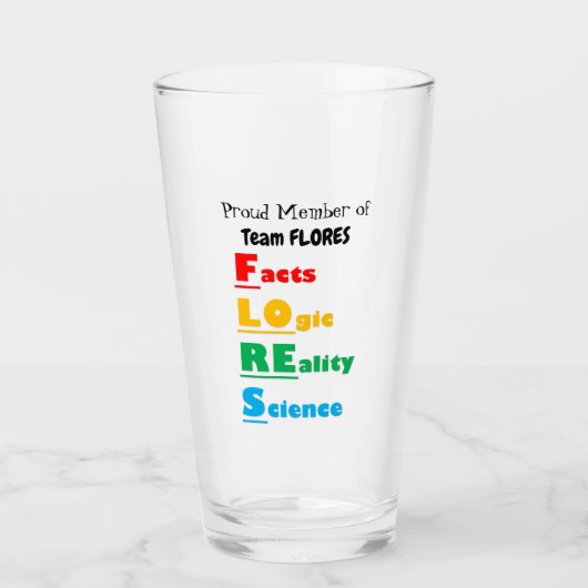 Team FLORES - Feiten, Logica, Realiteit, Wetenscha Glas (Voorkant)