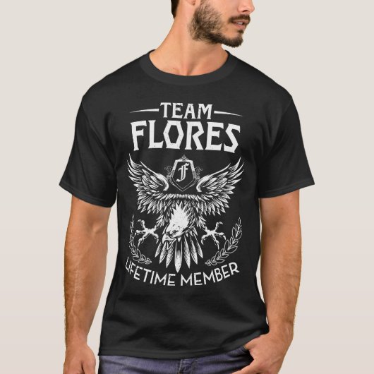 Team FLORES Levenslang Lid Achternaam T-shirt (Voorkant)