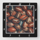 Team Football Sports Vierkante Klok (Voorkant)