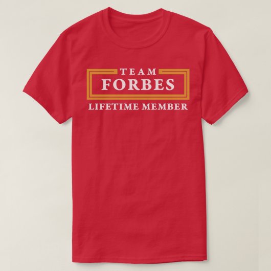 Team Forbes Lifetime Member Achternaam T-shirt (Design voorkant)